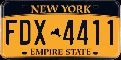 NY license plate FDX4411