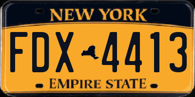 NY license plate FDX4413