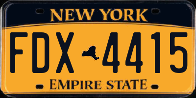 NY license plate FDX4415