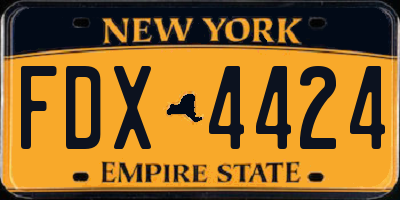 NY license plate FDX4424