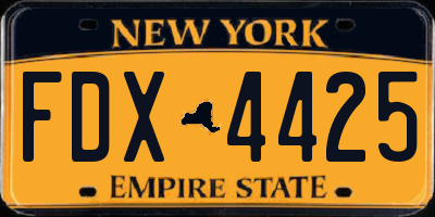NY license plate FDX4425