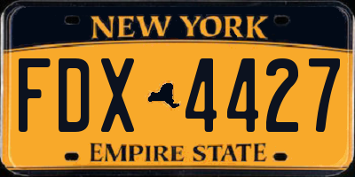 NY license plate FDX4427