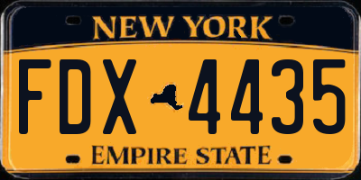 NY license plate FDX4435