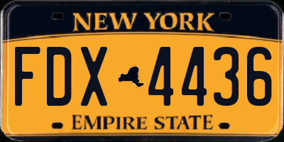 NY license plate FDX4436