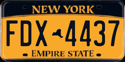 NY license plate FDX4437