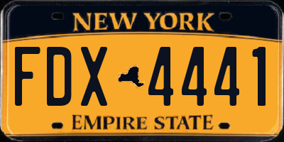 NY license plate FDX4441