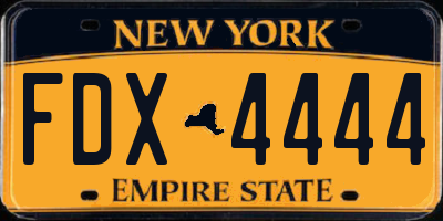 NY license plate FDX4444