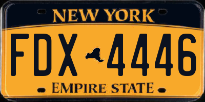 NY license plate FDX4446