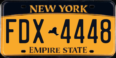 NY license plate FDX4448