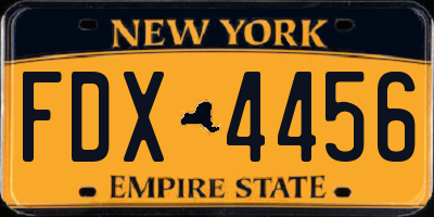 NY license plate FDX4456