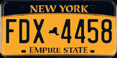 NY license plate FDX4458