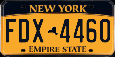NY license plate FDX4460