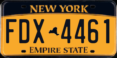 NY license plate FDX4461