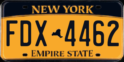 NY license plate FDX4462