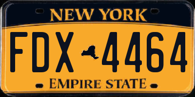 NY license plate FDX4464