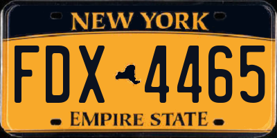 NY license plate FDX4465
