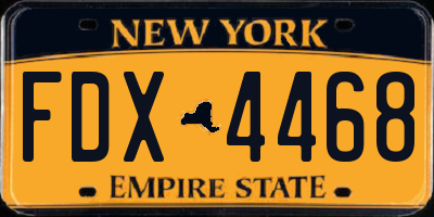 NY license plate FDX4468