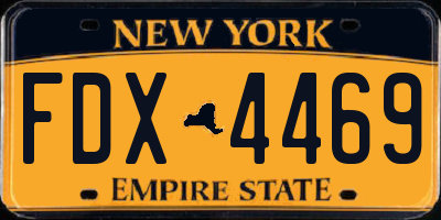 NY license plate FDX4469