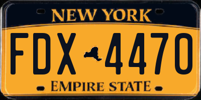 NY license plate FDX4470