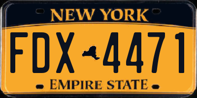 NY license plate FDX4471