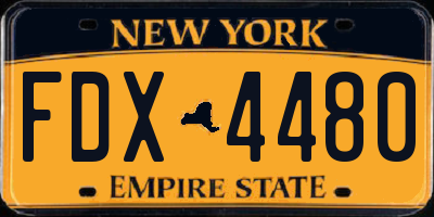 NY license plate FDX4480