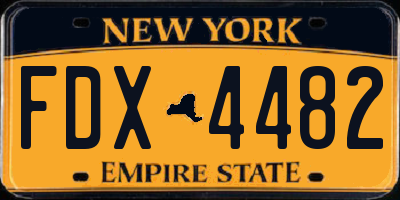 NY license plate FDX4482