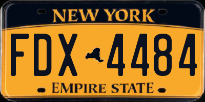 NY license plate FDX4484