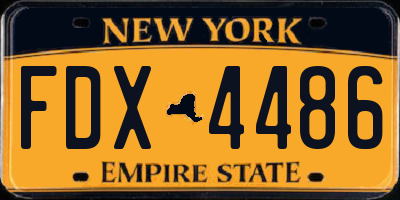 NY license plate FDX4486