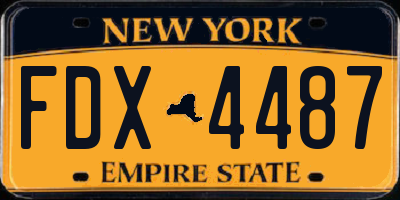 NY license plate FDX4487