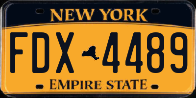 NY license plate FDX4489