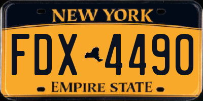 NY license plate FDX4490