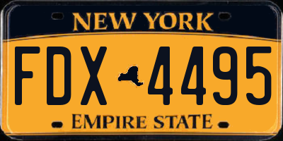 NY license plate FDX4495