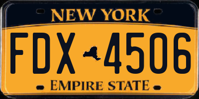 NY license plate FDX4506