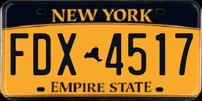 NY license plate FDX4517