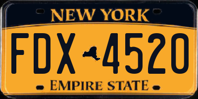 NY license plate FDX4520