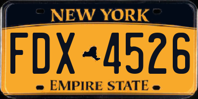 NY license plate FDX4526