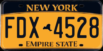 NY license plate FDX4528