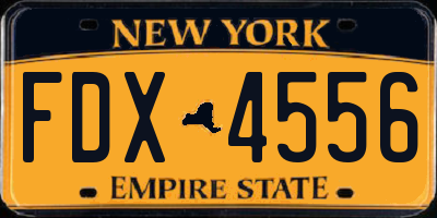 NY license plate FDX4556