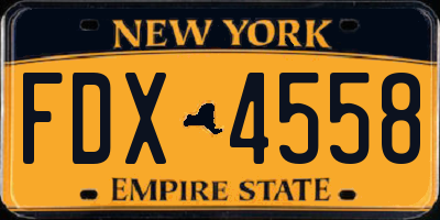 NY license plate FDX4558