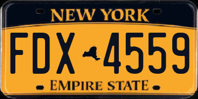 NY license plate FDX4559