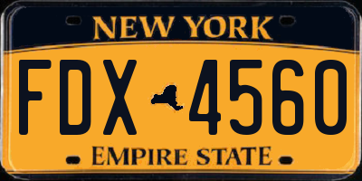 NY license plate FDX4560