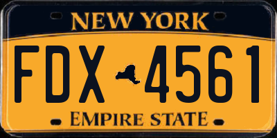 NY license plate FDX4561