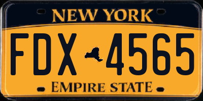 NY license plate FDX4565