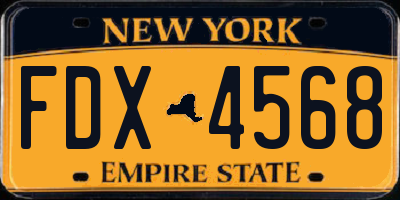 NY license plate FDX4568
