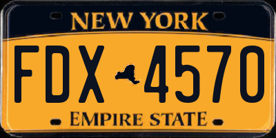 NY license plate FDX4570