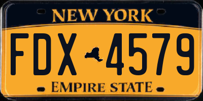 NY license plate FDX4579