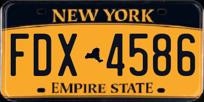 NY license plate FDX4586