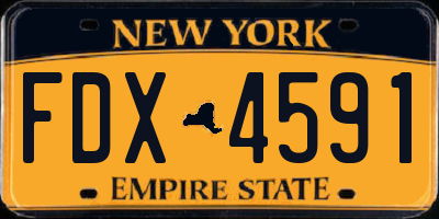 NY license plate FDX4591