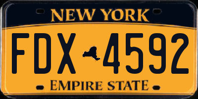 NY license plate FDX4592