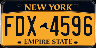 NY license plate FDX4596